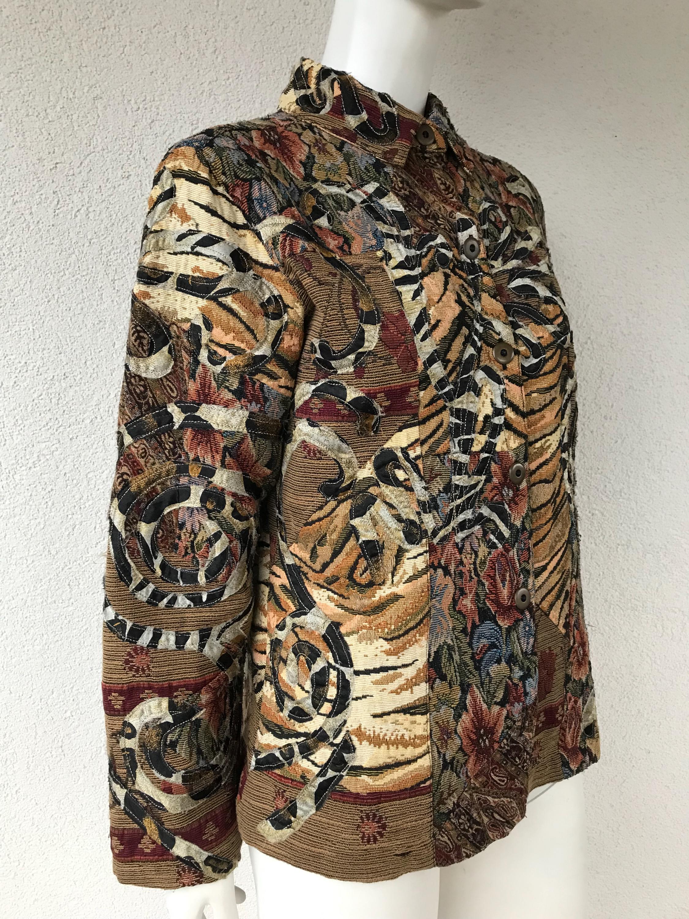 Vintage 90s CHICO'S Gobelin Tapestry Fabric Jacket Blazer Vintage 90s CHICO'S Gobelin Tapestry Fabric Jacket Blazer