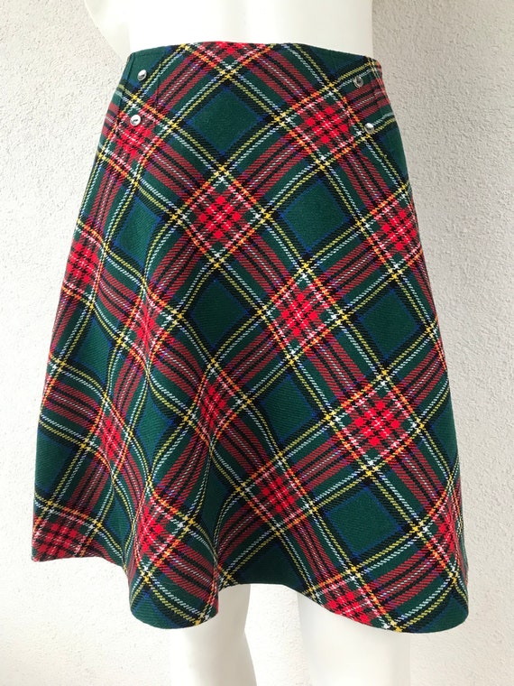 Vintage 1990s Kid's Scotland Red Tartan Wool Pleated Skirt Vintage 1990s Kid's Scotland Red Tartan Wool Pleated Skirt
