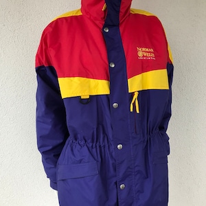 Vintage 90&#39;s Norman Wells Fitted Waist Large Pockets Zipper Sports Jacket Parka Coat Long Ski jacket Sportswear Jacket Wind Jacket Medium