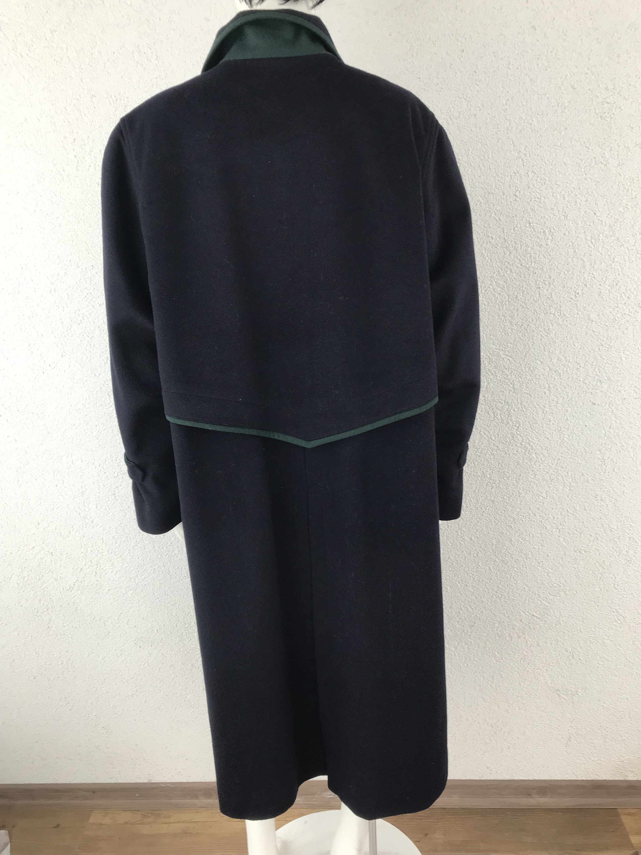 Delmod Vintage Loden Women's Alpaca Wool Coat Jacket Navy