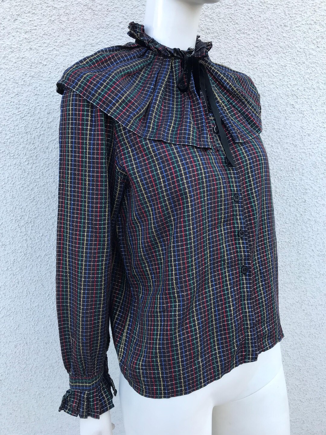 Vintage 80s Checkered Glitter Dress