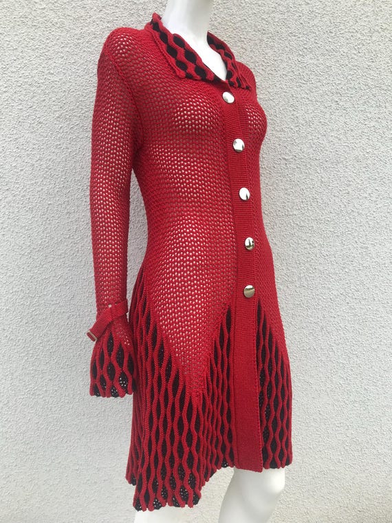 red cardigan black dress Embroidery Black-Red Cardigan: Timeless Elegance and Versatility