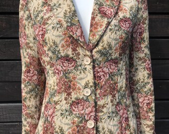 Vintage 90s KRISS Jacket Gobelin Tapestry Fabric Jacket Vintage 90s KRISS Jacket Gobelin Tapestry Fabric Jacket