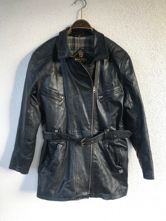 Vintage Black Leather Jacket Women's MAXIN POLARPELS NORWAY Soft
