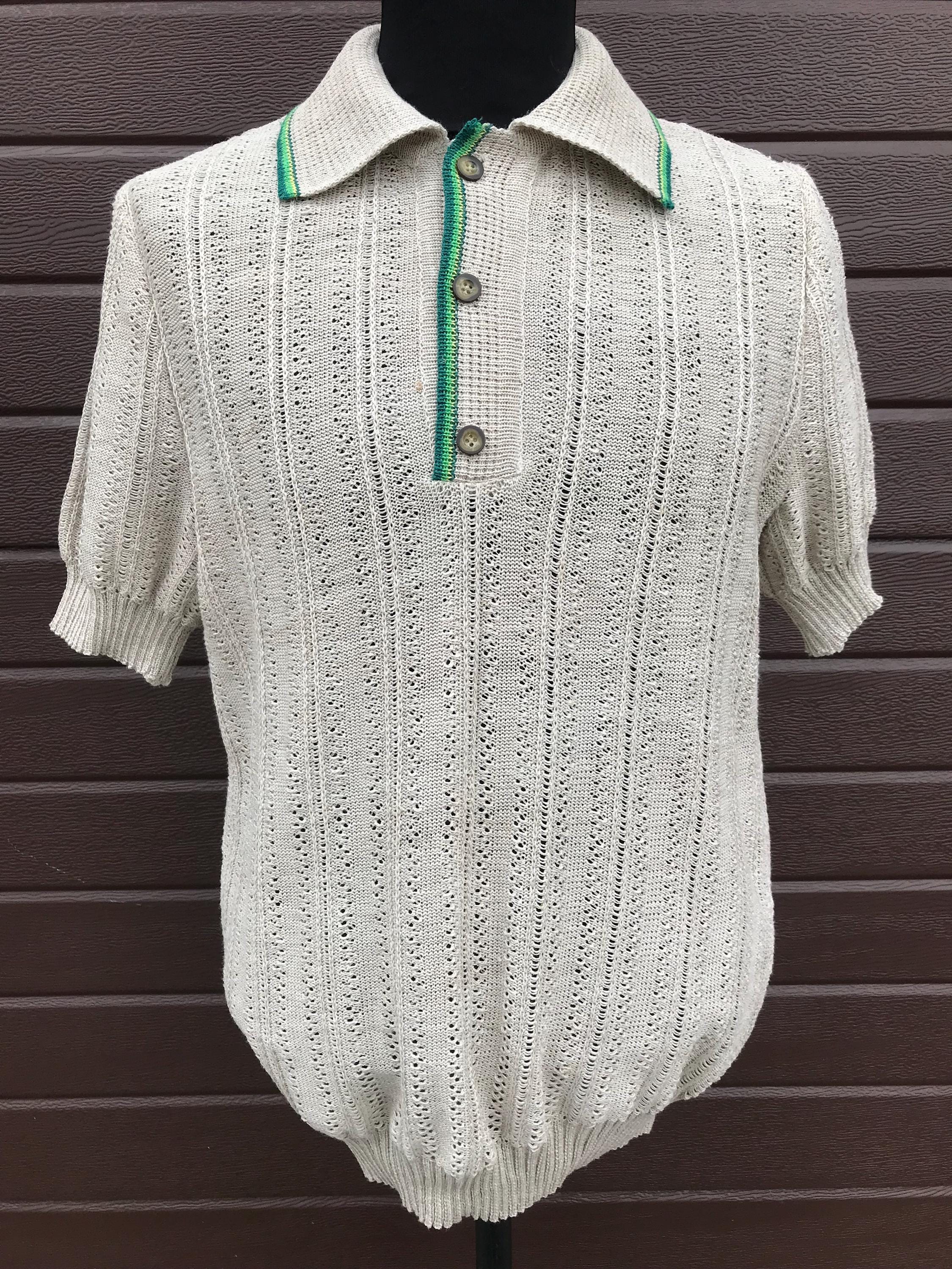 70s polo - Etsy 日本 USA製 knit □ RETRO⁄VINTAGE⁄BAN-RON SHIRTS 