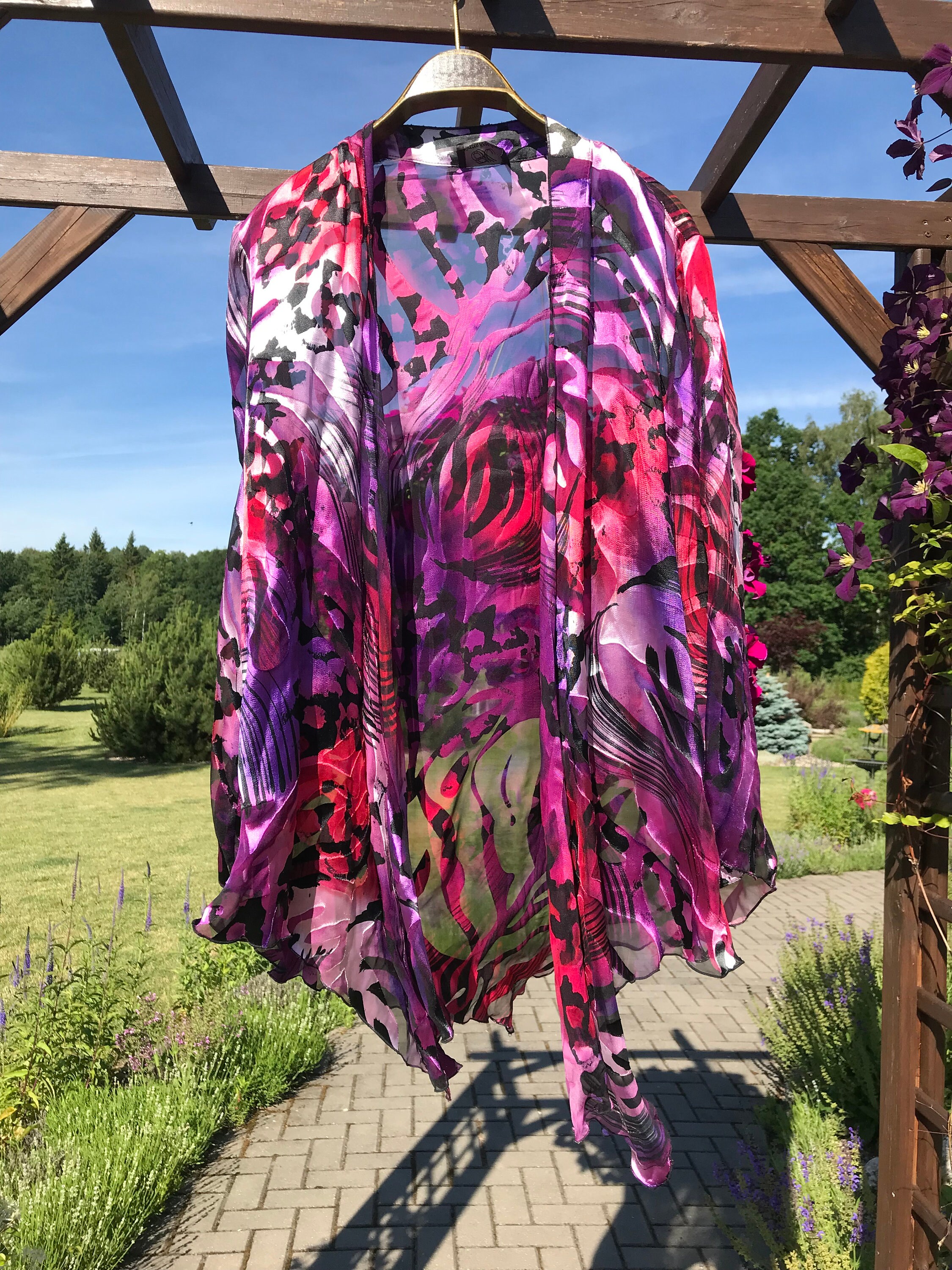 Vintage 80's Kirsten Krog Design Danish Design Sheer Purple