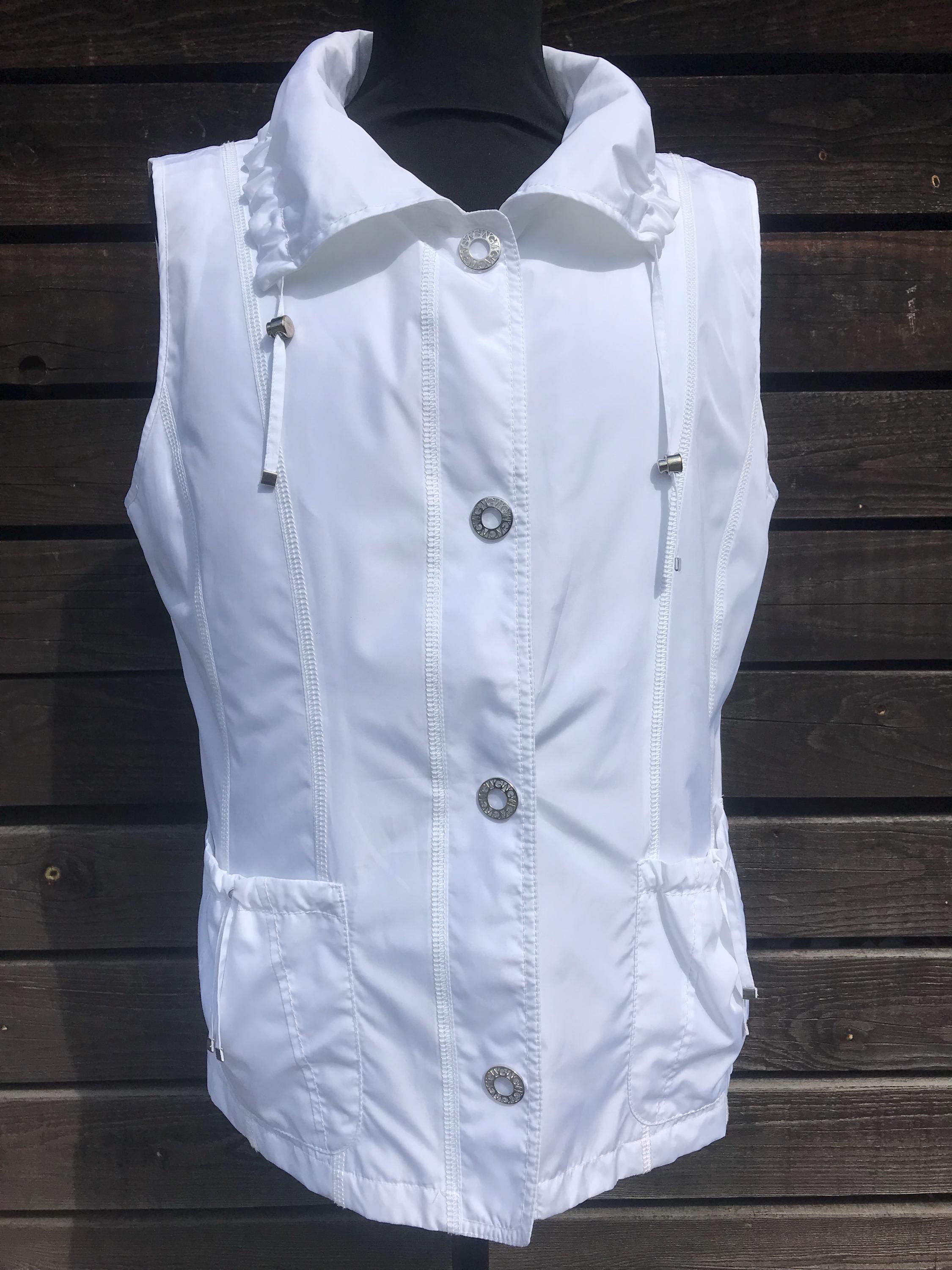 Vintage 90s Gerry Weber Women's Vest Long Jacket White Windproof