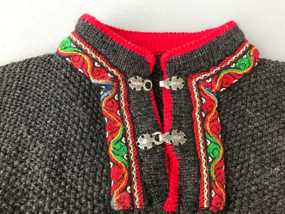 Vintage Red Children Sweater Girl's Sweater unise… - image 9