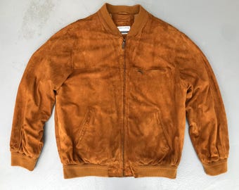 Vintage Suede Leather Jacket Suede Leather Jacket Blouson 80s 90s