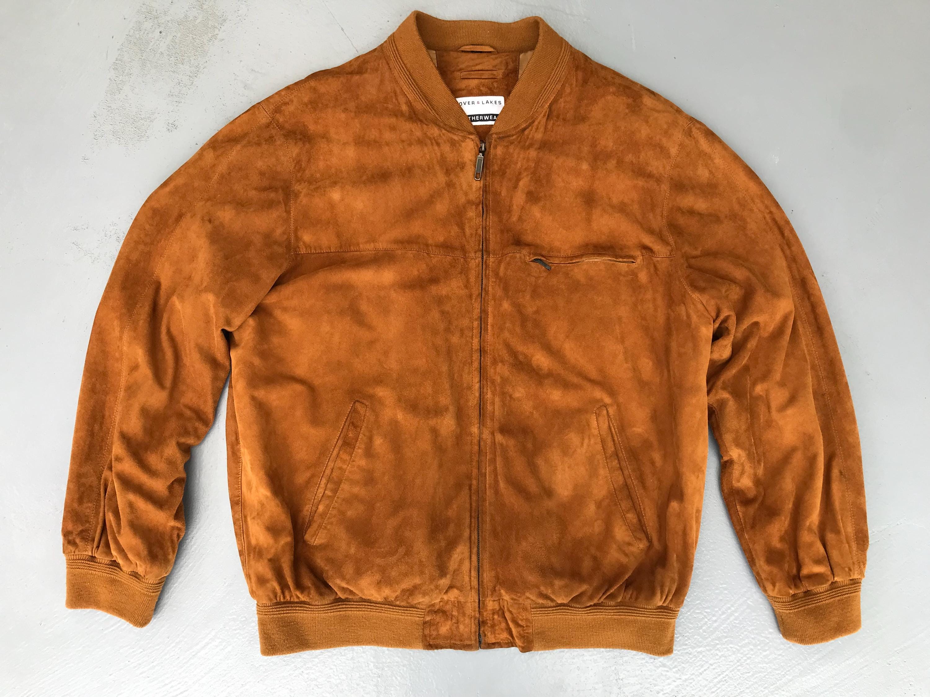 【vintage】 90s suede Bomber jacket Vintage 90s Rover & Lakes Mens Suede Bomber Jacket Leather