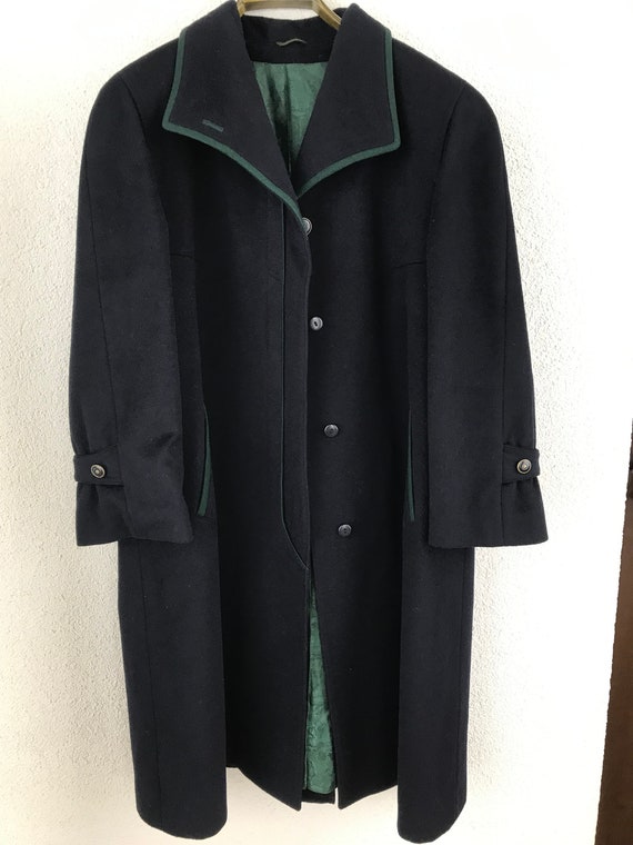 Delmod vintage Loden Femme Alpaga Wool Coat Jacket Bleu Marine Pardessus Bleu Fonce Vert Longue Chaine Manteau De Laine Double Allemagne Surdimensionne Sz XXL Etsy France