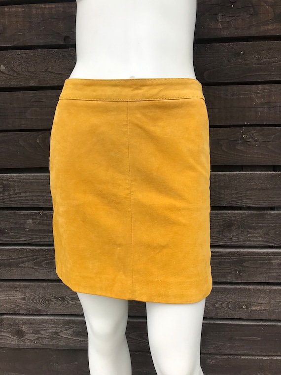 Vintage 2000s Suede Pencil Skirt Vintage Mini Skir