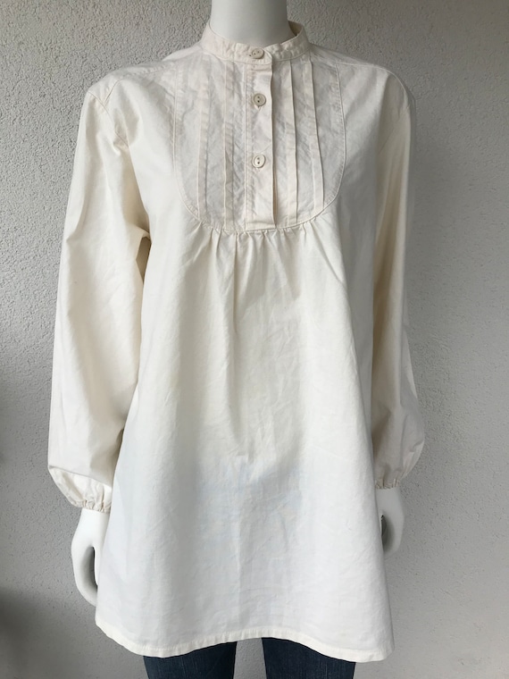 80s oversized shirt Summer Cotton Top Women Shirt… - image 1