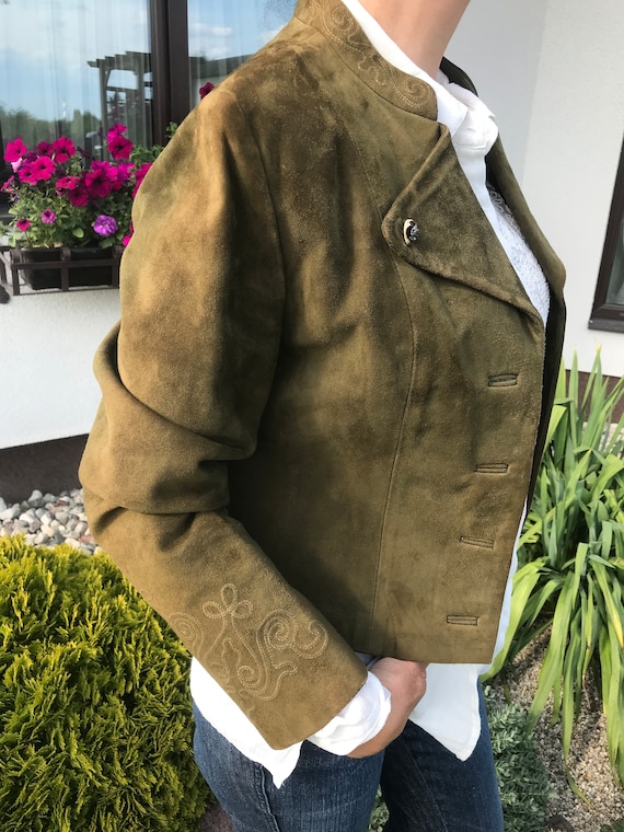 Vintage Leather Tyrolean Jacket 70s-80s