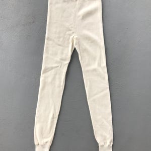 Vintage Angora Wollmischung Weiß Strick Damen Hose Weich Winter Leggings Angora Wolle Legging Frauen Made in Germany Größe S