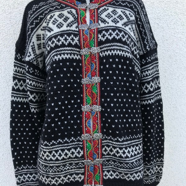 VINTAGE SKJAEVELAND PULL Nordique Norvège Fair Isle Rare Vq2 Taille M EUR 88,69 - FR