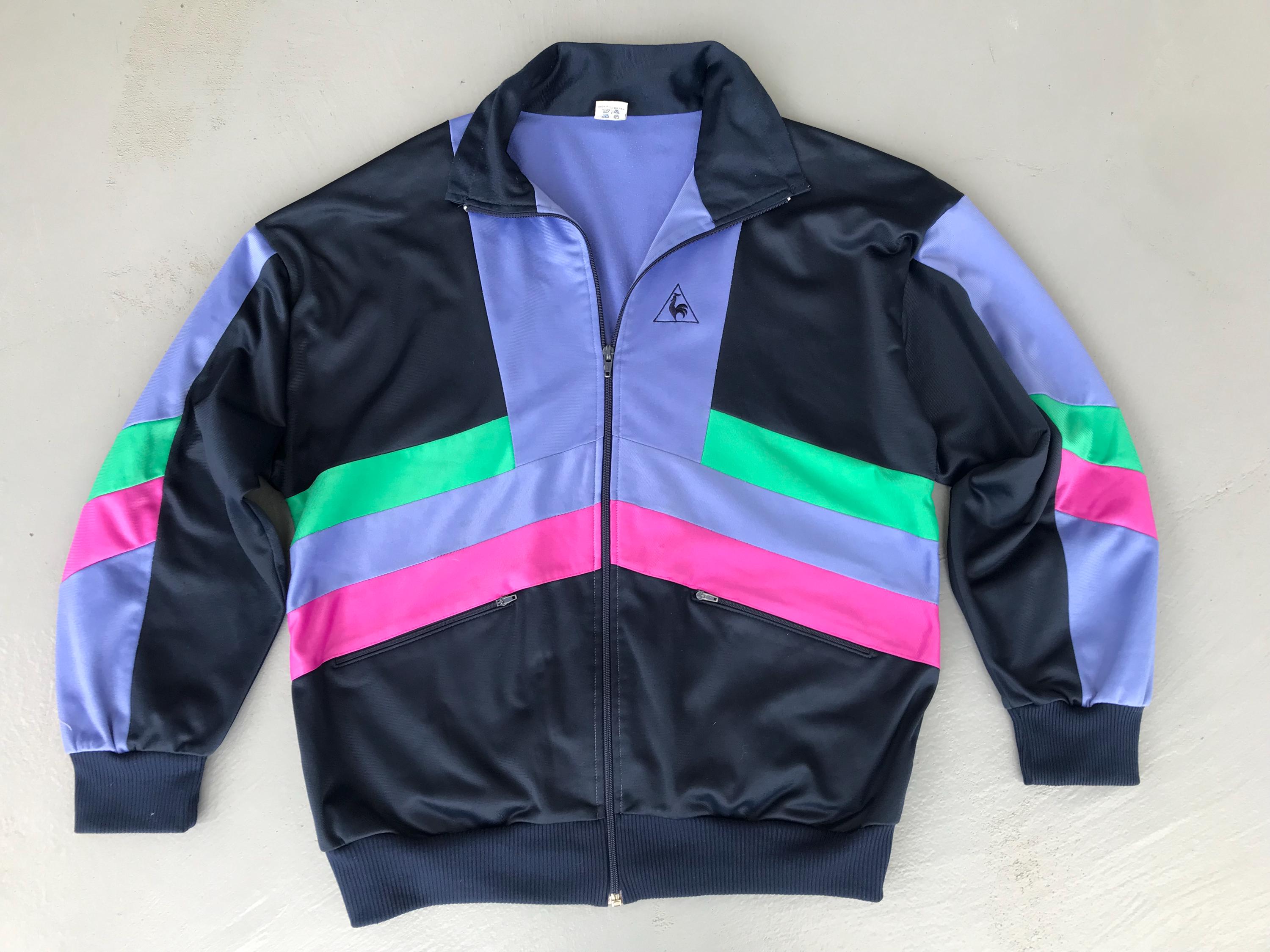 Vintage Le Coq Sportif Track Jacket Full Zip 80s Windbreaker 