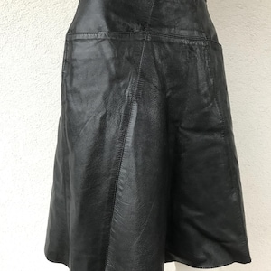 Vintage 80s High Waist Skirt Black Pocket Leather Skirt A Line Midi Leather Skirt Flared Western Skirt Bohemian Leather Skirt Size XS