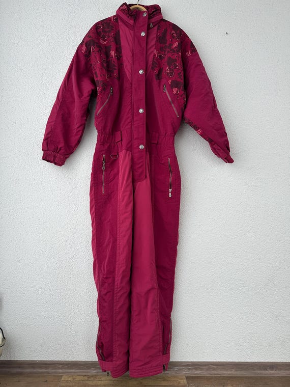 Vintage 1990s Rucanor Ski Suit Skiing Overalls One Piece Women's Snow Suit Winter Sportwear Ski Jumpsuit Snowboard Suit Size XL View 3