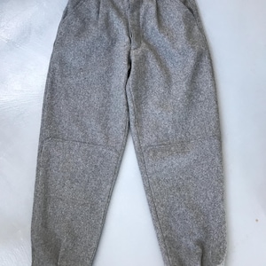 Vintage BOUVIAC Graue Wollmischung Jäger Wanderhose mit Move Bund Schwere Wollhose Retro Jagdbekleidung Outdoor Angelhose Sz Small
