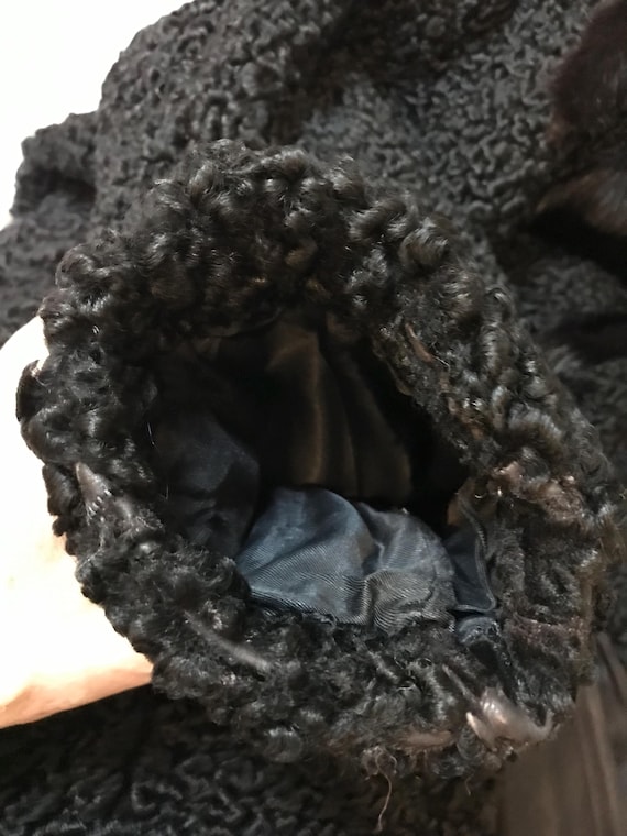 Vintage Black Persian Lamb Jacket Coat Karakul Fur Coat Jacket