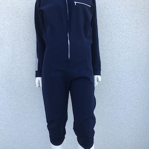 Vintage 70s Tricot Knit One Piece Ski Suit HELANCA Retro Winter Sports Overall Jumpsuit Unisex Tracksuit Spandex Jumpsuit Sport Suit Medium