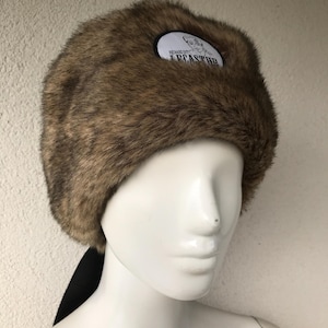 Cappello invernale vintage in pelliccia sintetica Richard dit Le Castor con coda in finta pelle, stile mongolo, autentico modello in pelliccia di lupo, regalo invernale