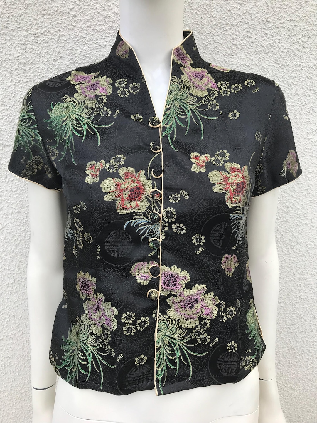【新品】YILON MADE Joli flower blouse BLACK 328_SH40295-BVO_TR40373-