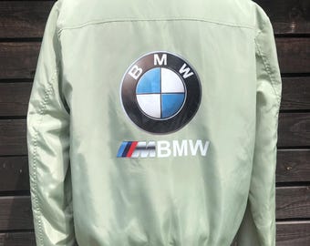 BMW Motor Sport Racing Jacket Mint Color Auto Motor Sport Jackets BMW Jacket Vintage Jacket Formula 1 Jacket Racer Jacket Racing Jacket L/XL
