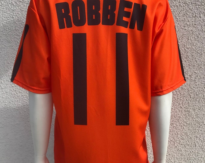 Vintage Holland Robben united 2000 retro away football Jersey soccer orange Fan Shirt men jersey Football team short sleeves shirt top Small