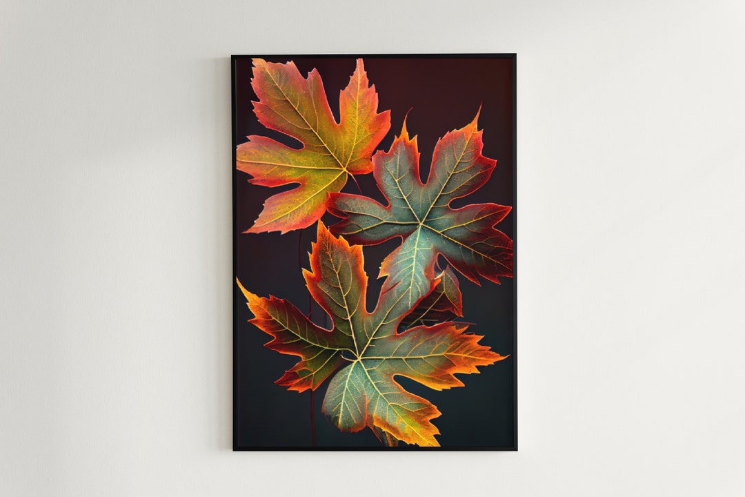Maple Leaf Wall Art Digital Wall Art Digital Download Leaf Etsy
