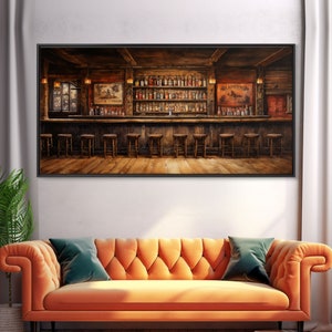Prohibition Wall Art, Saloon Wall Art, Western Art, Canvas Print, Wall Hanging, Panoramic Art, Bar Decor, Congratulations Gift, Ranch Decor