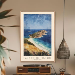 Lady Elliot Island, Australia Watercolor Print, Vacation Gift, Australia Wall Art, Beach Painting, Beach Decor, Beach Or Lakehouse Art