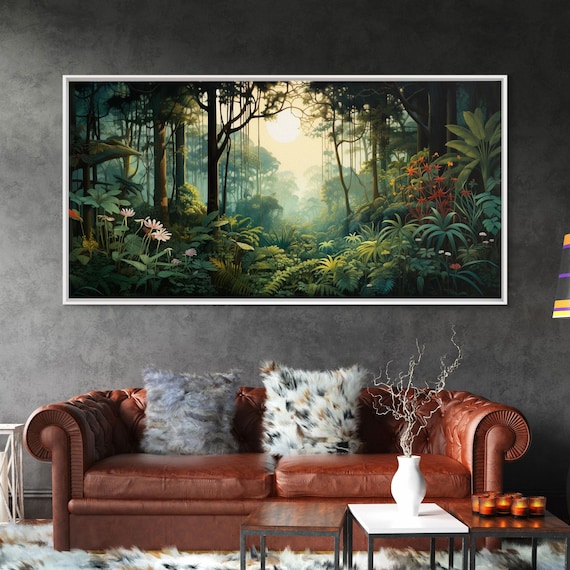 Jungle Canvas Art: Forest Wall Print, Panoramic Landscape