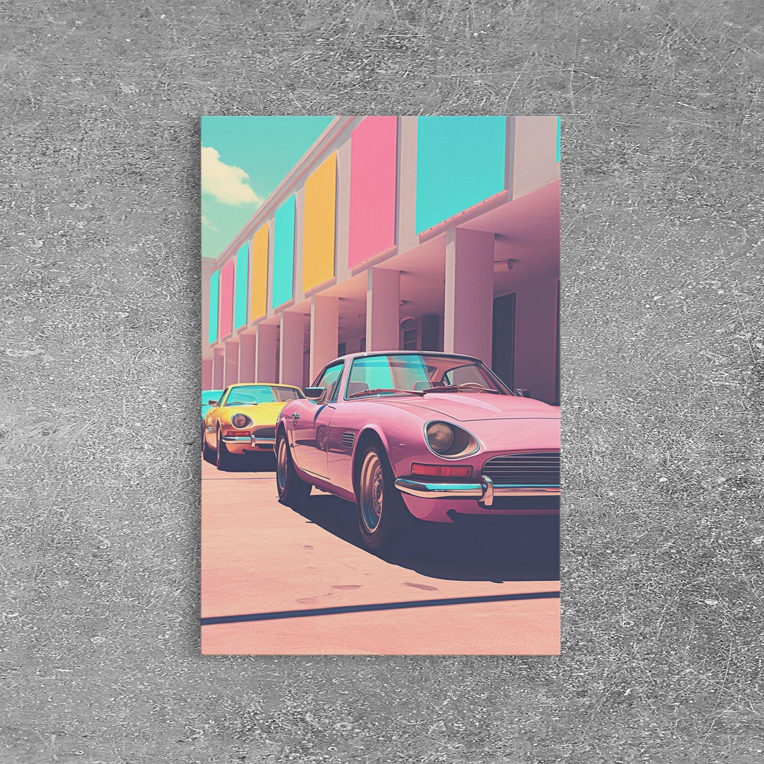 Classic Car Wall Art Retro Art Canvas Print Wall Hanging Etsy