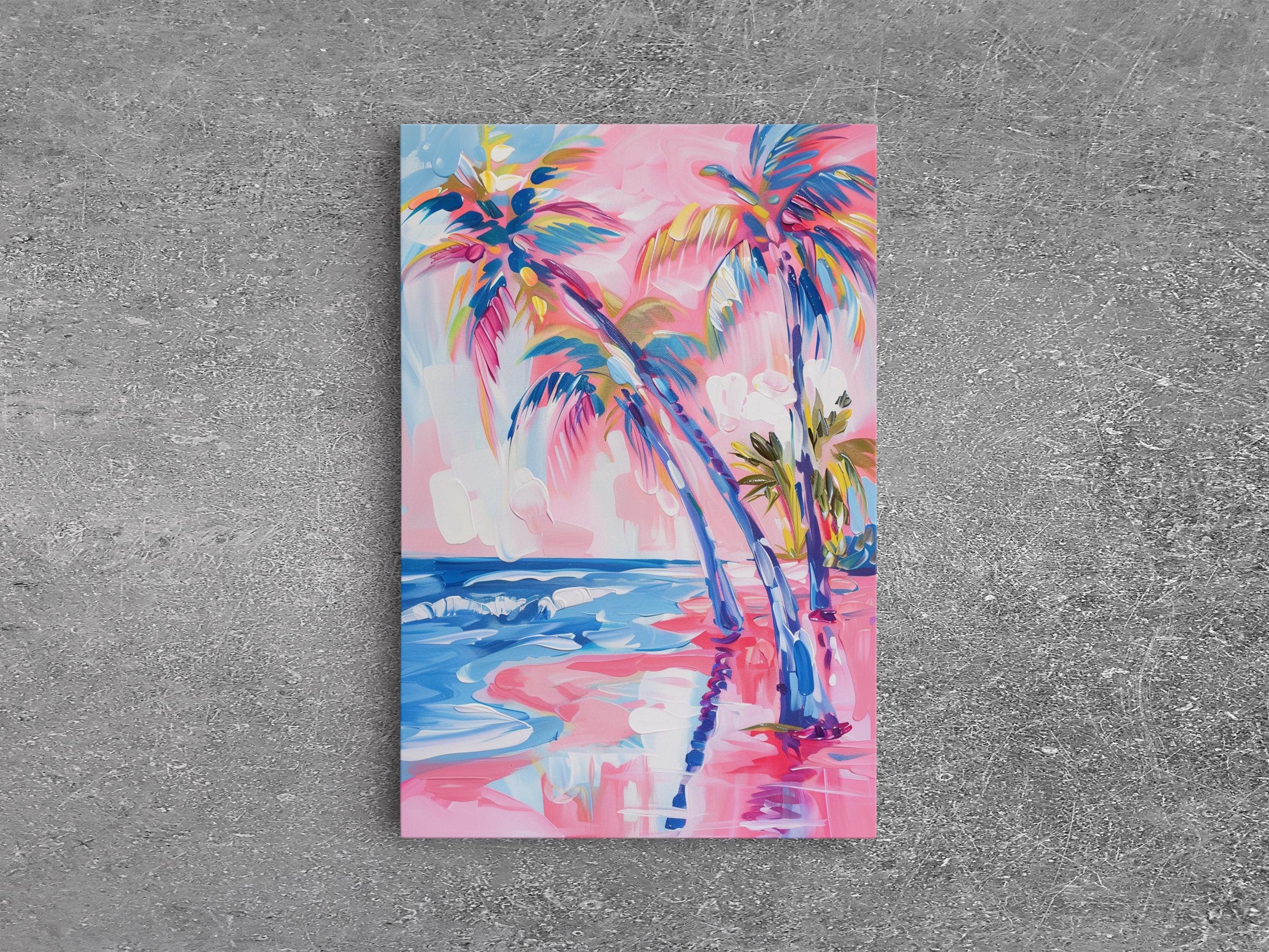 Abstract Palm Tree Canvas Print: Coastal Beach Wall Art - Etsy