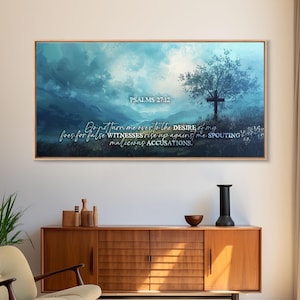 Romans 8:31 - Bible Verse Print - Scripture Wall Art Framed Canvas Print Christian Decor Scripture Signs, Large Christian Landscape Painting