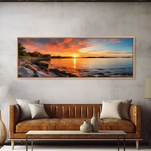 Photographic Panoramic of Biscayne National Park, Sunset Photography, National Park Art, Framed Canvas Print, Landscape Photography
