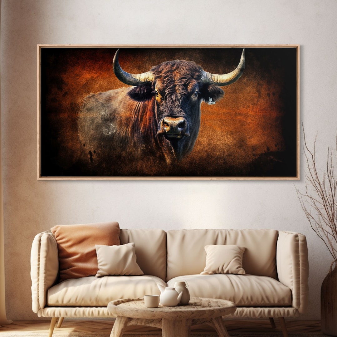 Bull Wall Decor, Animal Wall Art, Western Wall Art, Nature Wall Decor