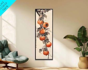 Persimmon Tree Branch Framed Canvas Print: Japanese Ukiyo-e Art - Etsy