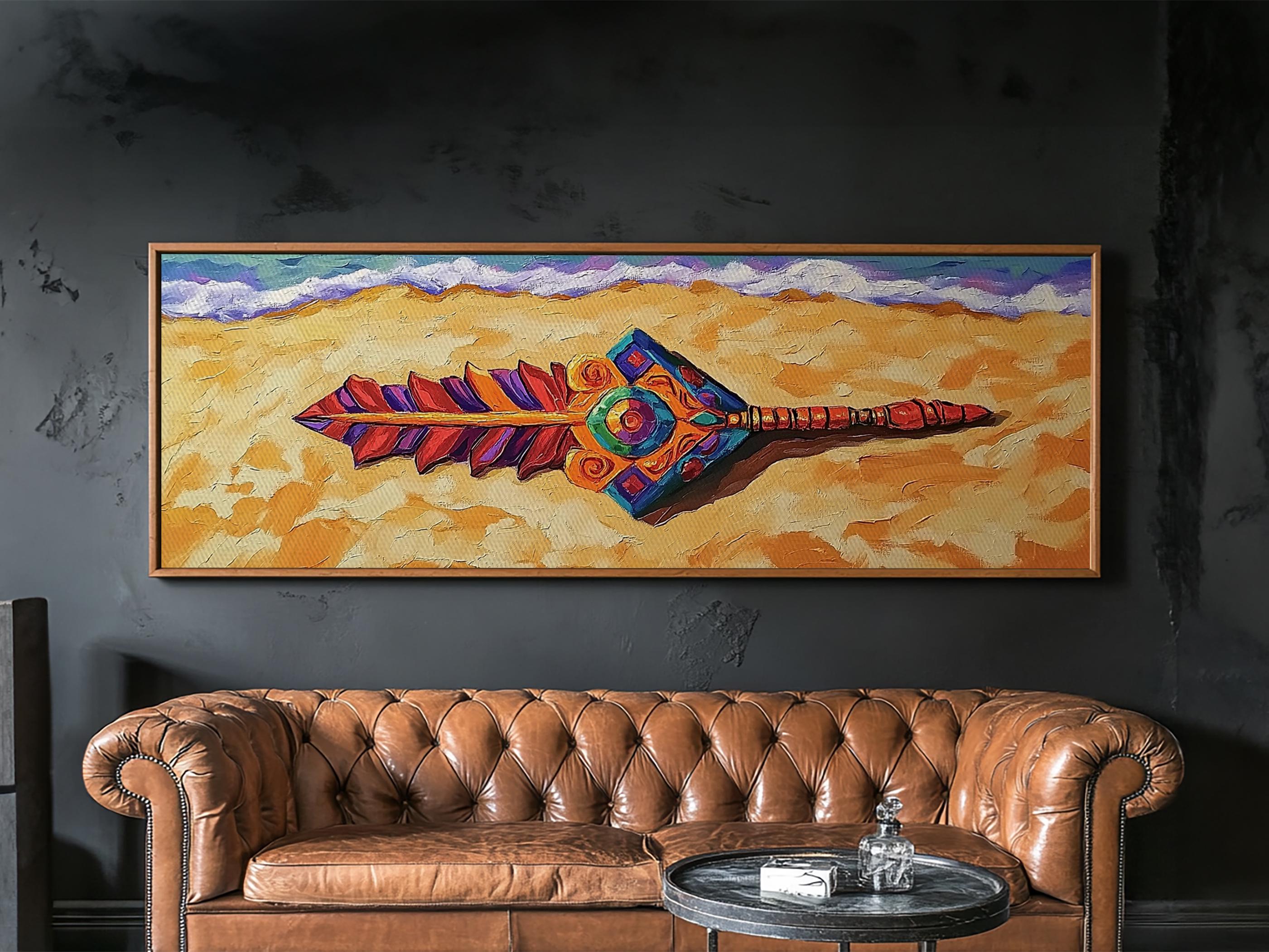 木製漆器アートパネル　ARROW(アロー) Tribal Arrow Canvas Print: Colorful Boho Southwestern Wall Art - Etsy