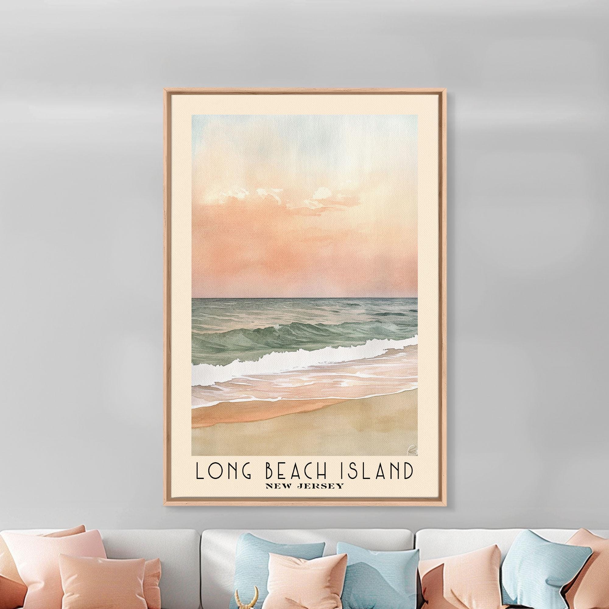 Long Beach Island, New Jersey Watercolor Print, Vacation