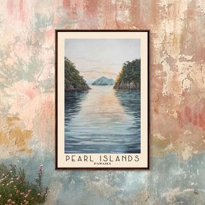 Pearl Islands, Panama Watercolor Print, Vacation Gift,  Wall Art, Beach Painting, Beach Decor, Beach Or Lakehouse Art