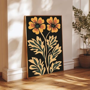 Boho Wildflower Canvas Print: Framed Botanical Wall Art