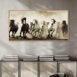 Running Horses Canvas Print: Majestic Western Wall Art