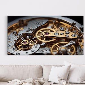 Watch Mechanism Canvas Art: Clock Gears Wall Decor Bild 15