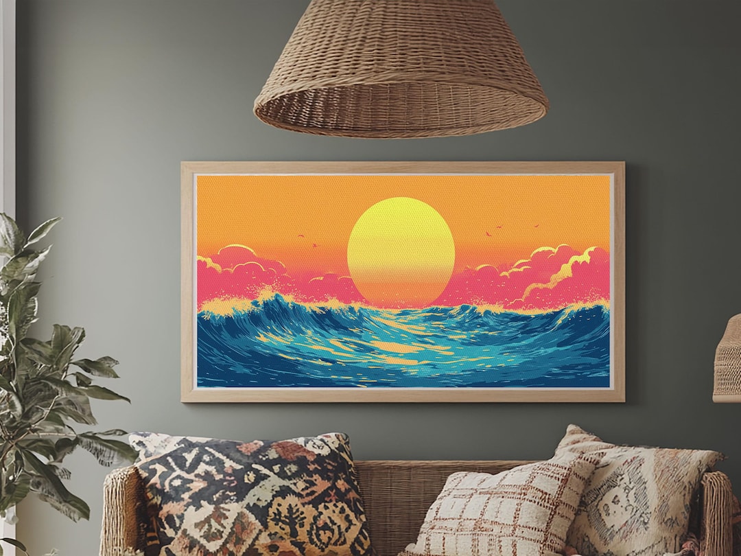Photo Encadrée Coucher De Soleil Rouge – Format Clip, Excellent état