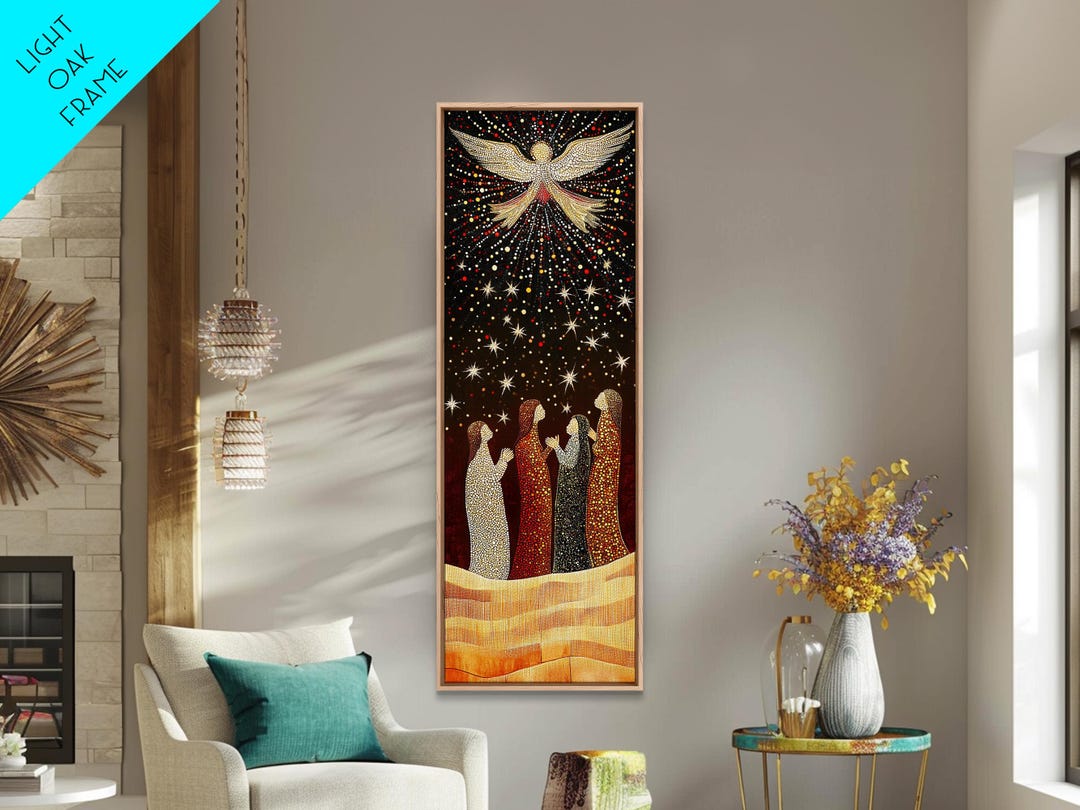 Angels Proclaiming 'gloria' to Shepherds Vertical Art ' Christian