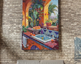 Mexican Kitchen Canvas Print: Vibrant Southwestern Home Decor