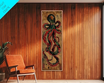 Vintage Octopus Canvas Print: Ukiyo-e Japanese Wall Art